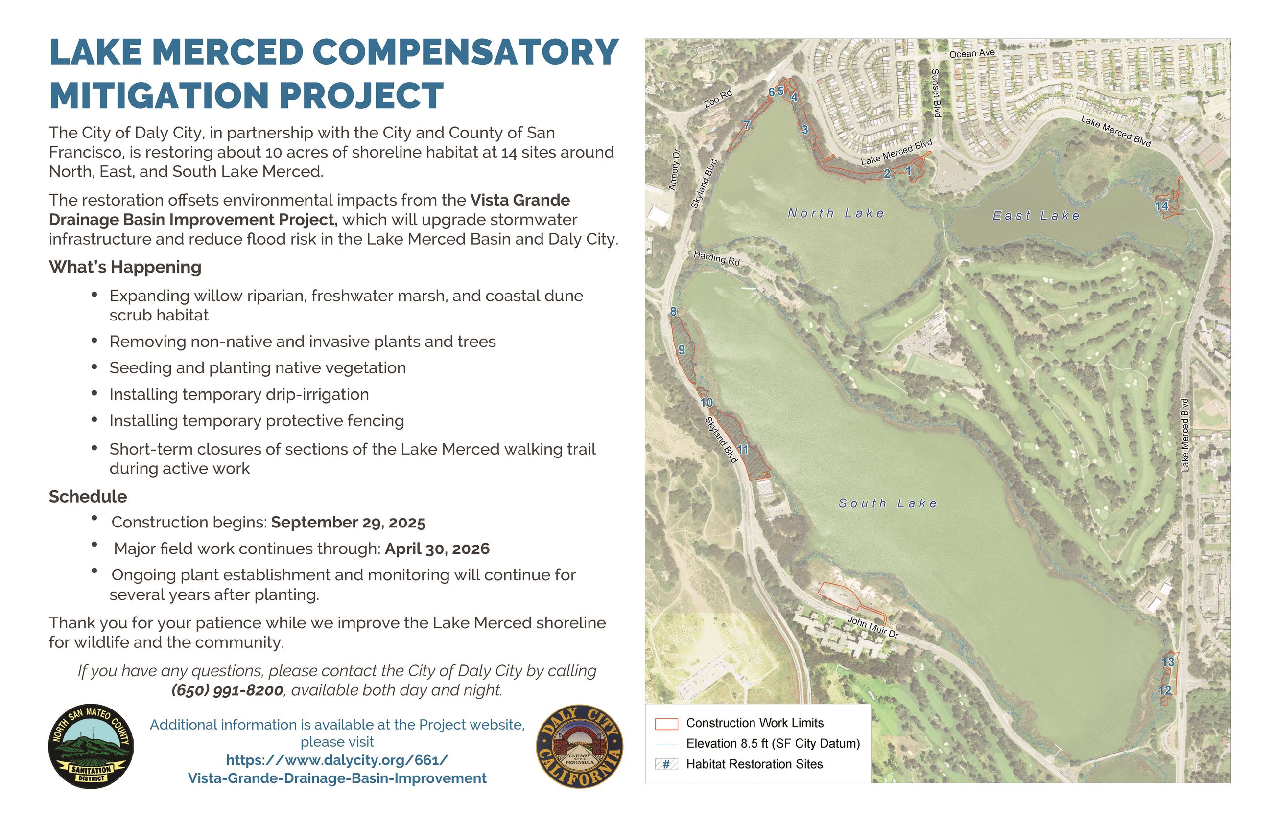 Lake Merced Compensatory Mitigation Project Posting